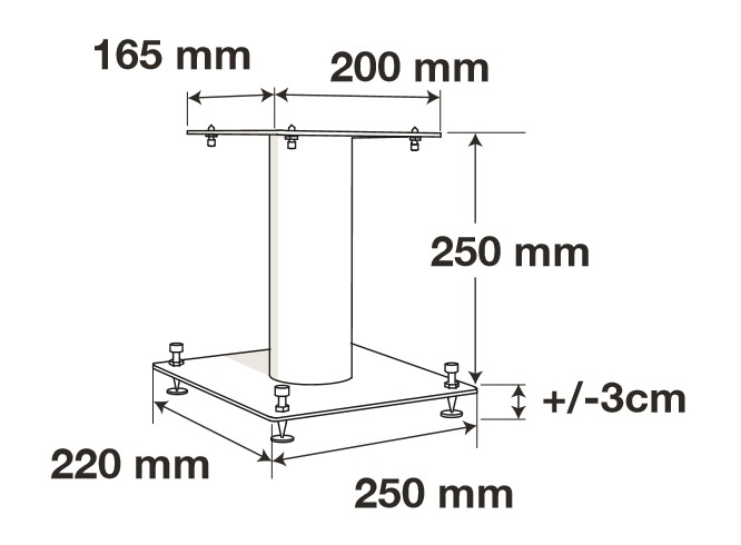 Norstone Stylum S, högtalarstativ mattsvart 20 cm höga