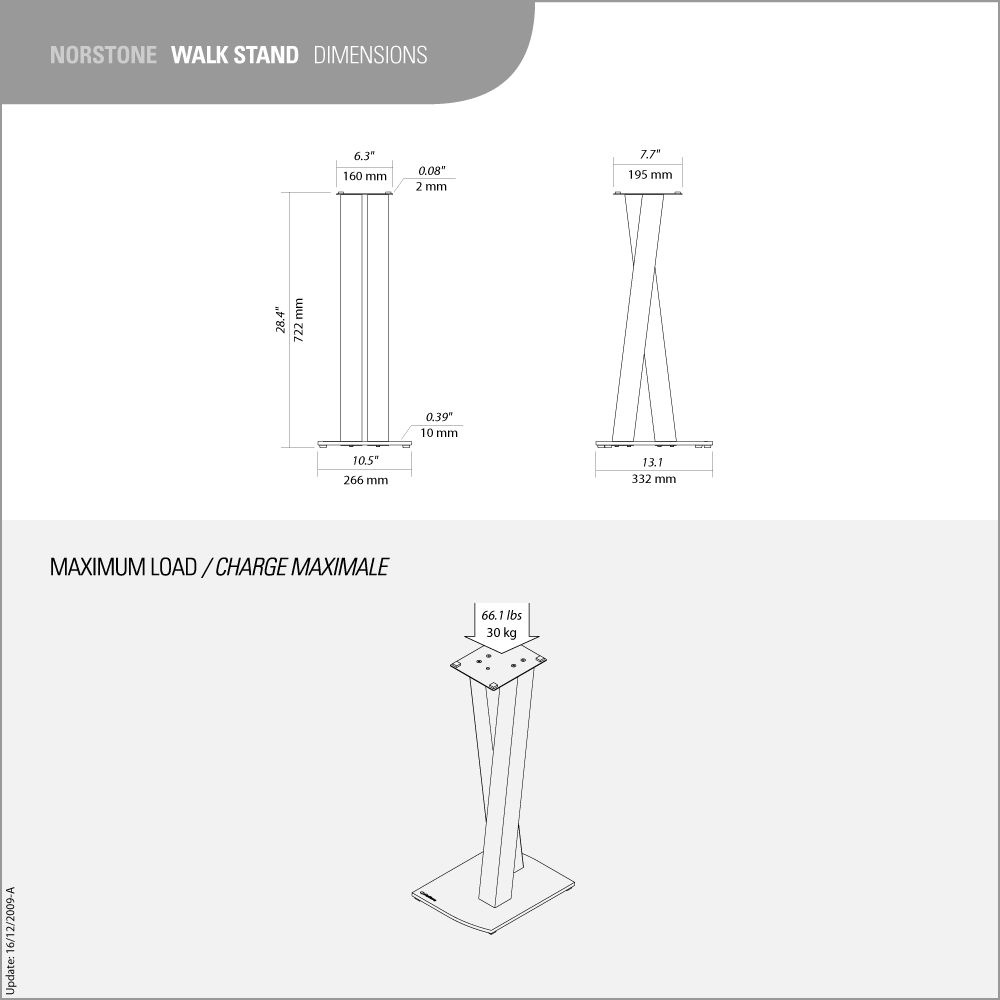 Norstone Walk Stand, högtalarstativ 72 cm höga