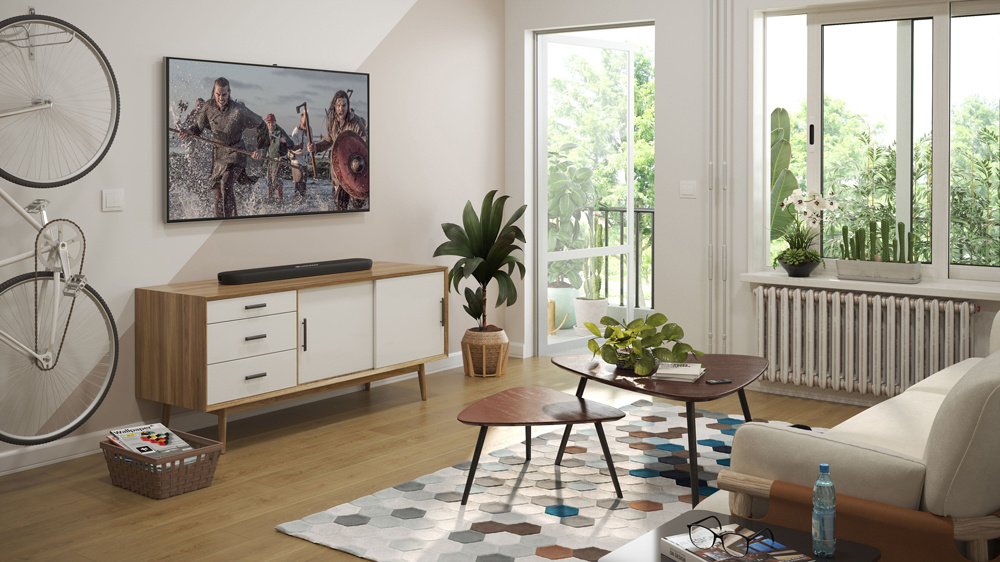 Yamaha SR-B20 sort soundbar med HDMI ARC, sort