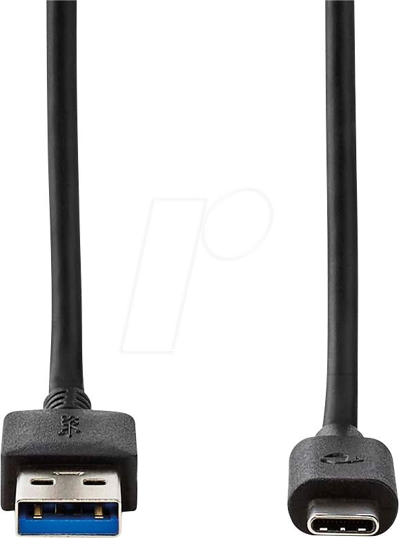 NEDIS CCGW61600BK20 USB-A til USB-C-kabel, sort, 2 meter