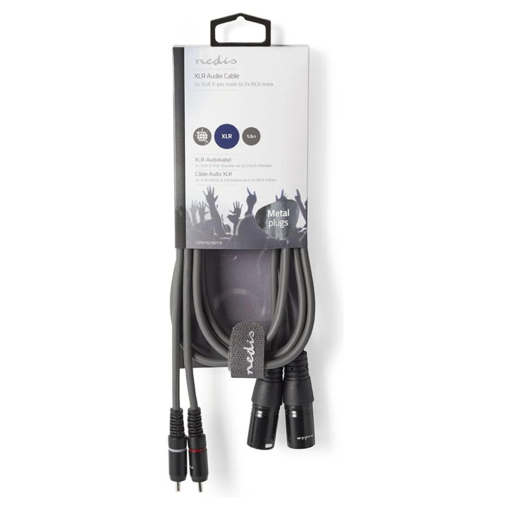 Nedis XLR-kabel, XLR han - RCA han 1,5 m