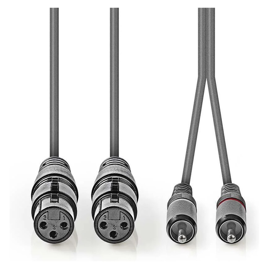 Nedis XLR-kabel, XLR hun - RCA han 3 m