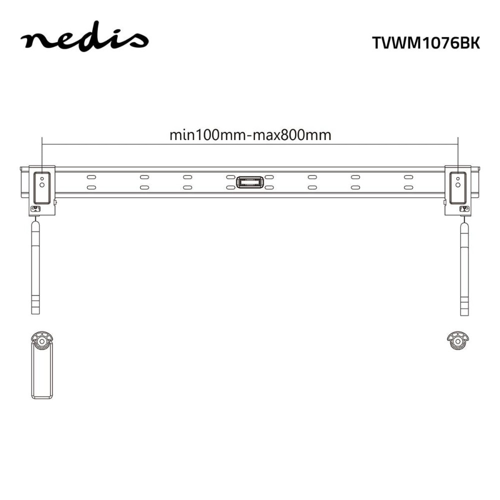 Nedis fast TV-vægbeslag, op til 90 tommer, maks. 50 kg