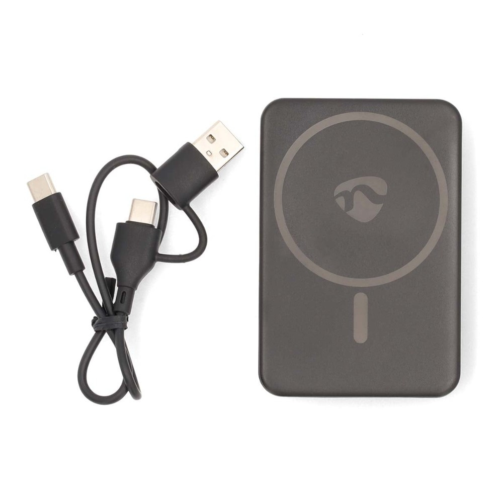 Nedis powerbank, 5 000 mAh, magnetisk trådløs opladning