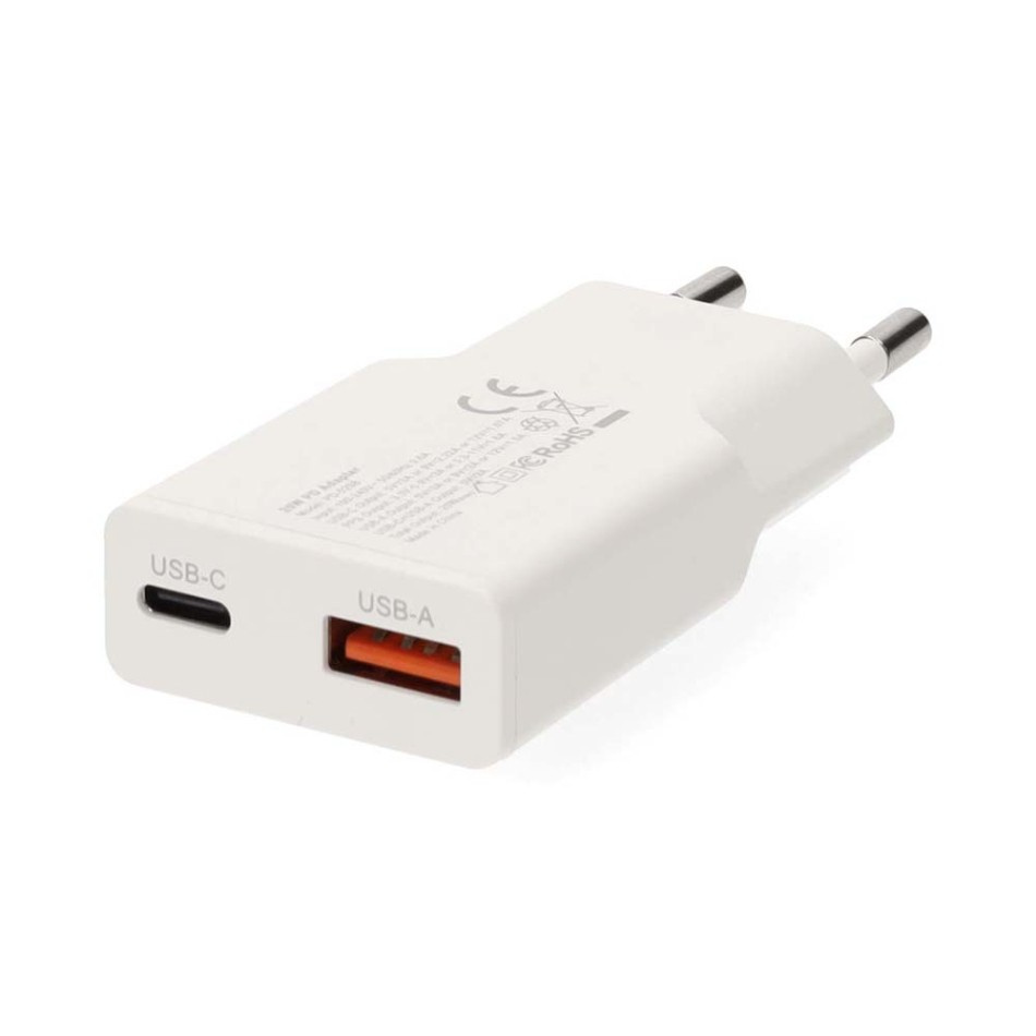 Nedis WCH-A20 GaN-vægoplader 20 Watt, hvid