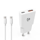 Nedis vægoplader med USB-C-kabel 20 W 1x USB-C 1x USB-A, hvid Nedis vægoplader med USB-C-kabel 20 W 1x USB-C 1x USB-A, hvid