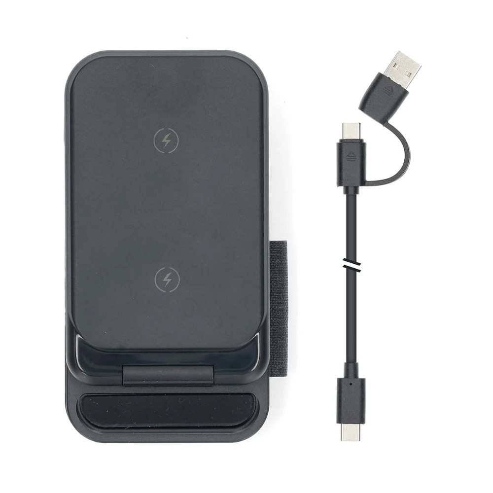 NEDIS WDCHAQ15W210BK trådløs 3-i-1-oplader, sort/sølv