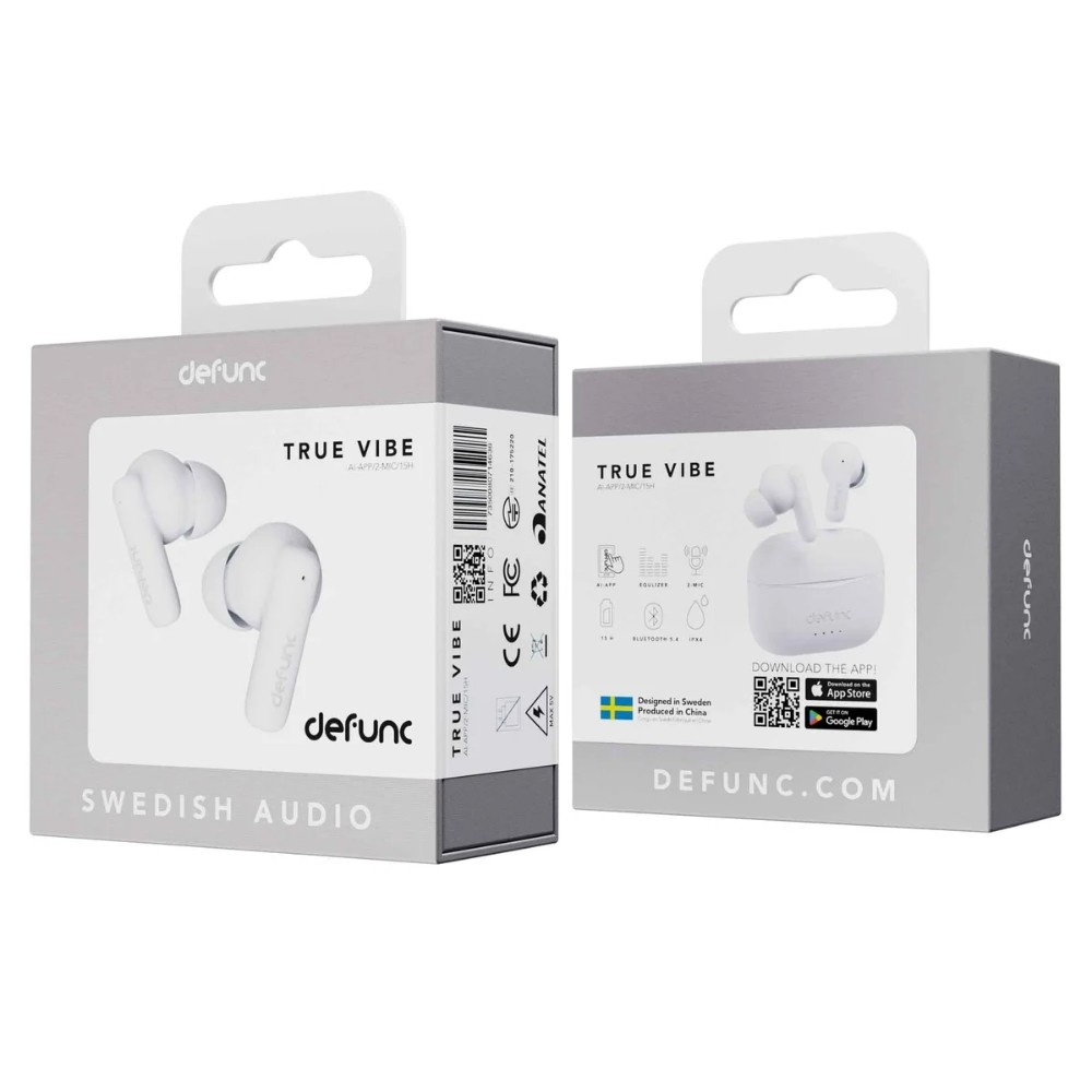 Defunc TRUE VIBE, true wireless in-ear-høretelefoner, hvid