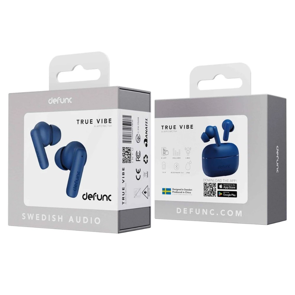 Defunc TRUE VIBE, trådløse in-ear-høretelefoner, blå