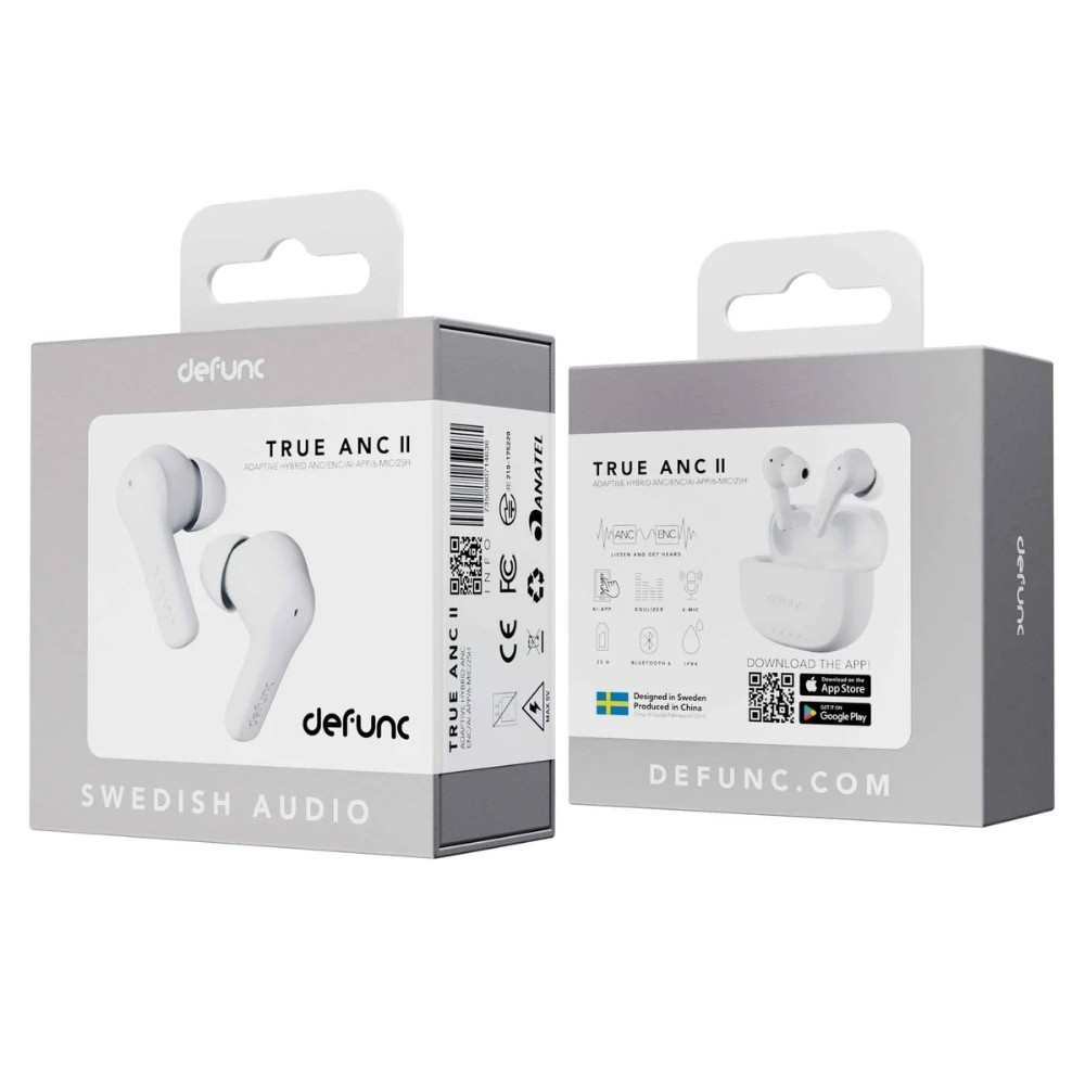 Defunc TRUE ANC II, trådløse in-ear-høretelefoner, hvid