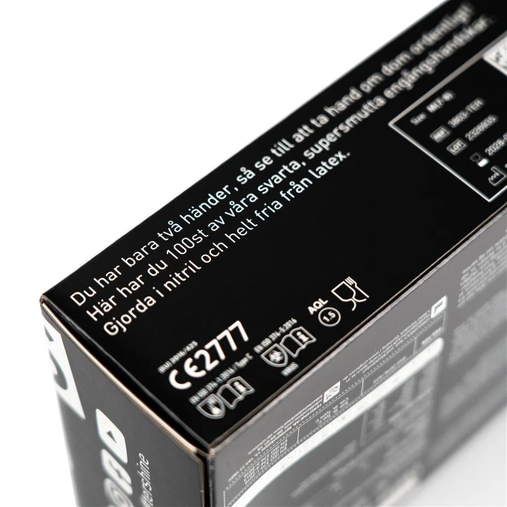 Tershine Nitrilhandsker, sorte 100-pak, medium 7-8