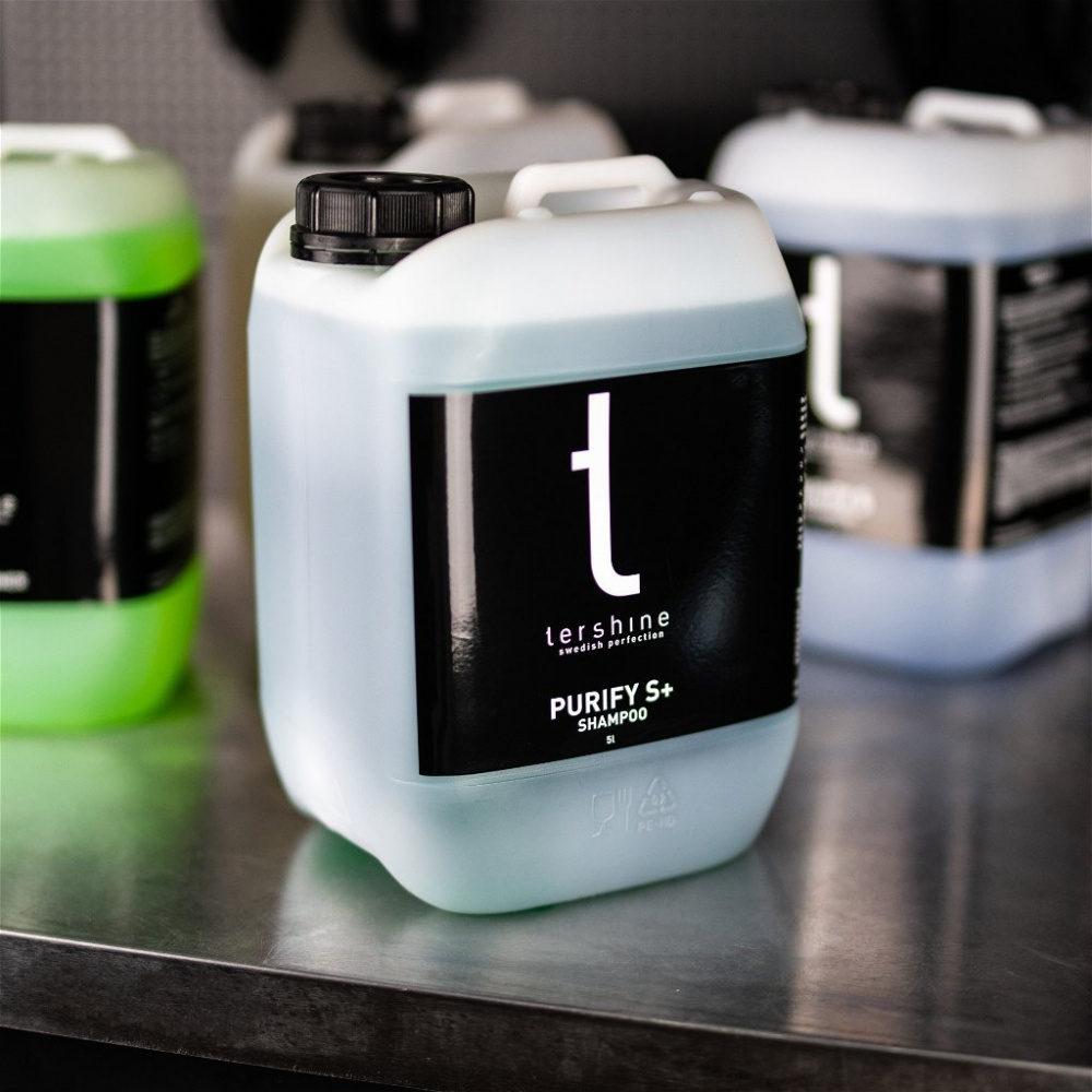 Tershine Purify S+ - Shampoo, keramisk shampoo med lakbeskyttelse, 5 L