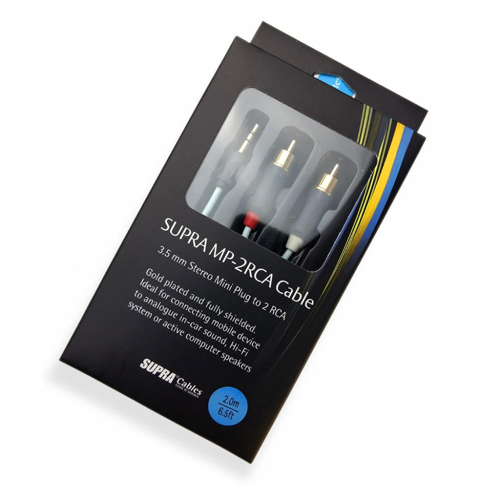 Supra MP-Cable 3,5mm Stereo x 2RCA 2 meter 
