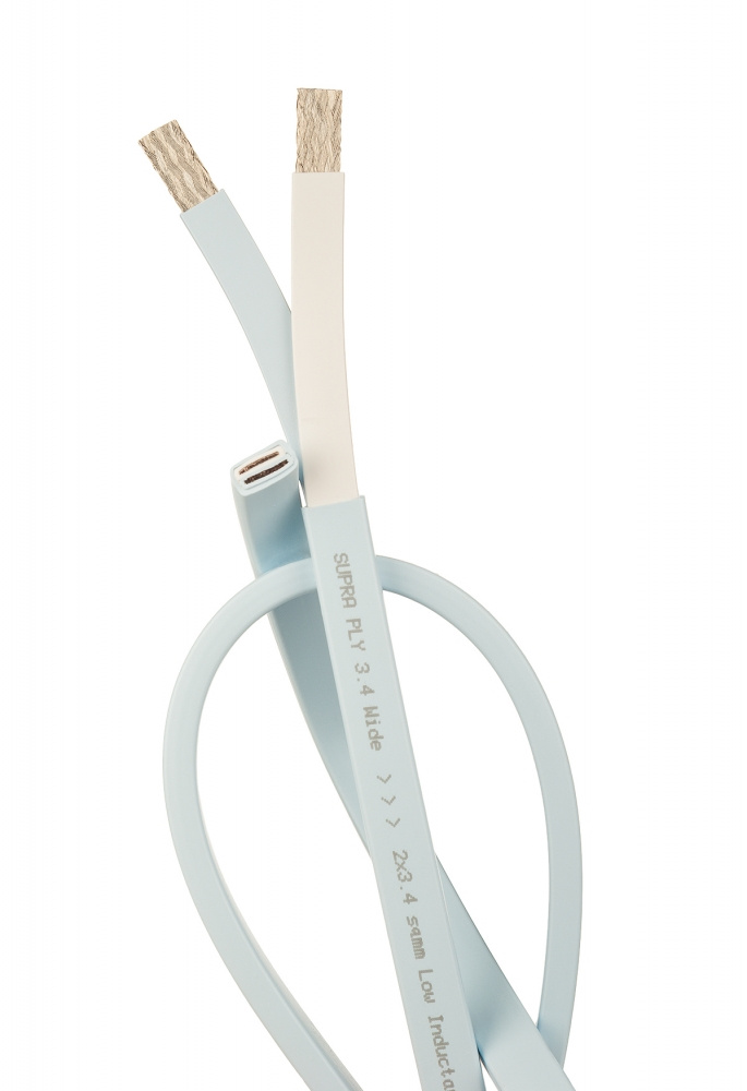 Supra PLY 2x3.4 högtalarkabel is-blå, 10 meter