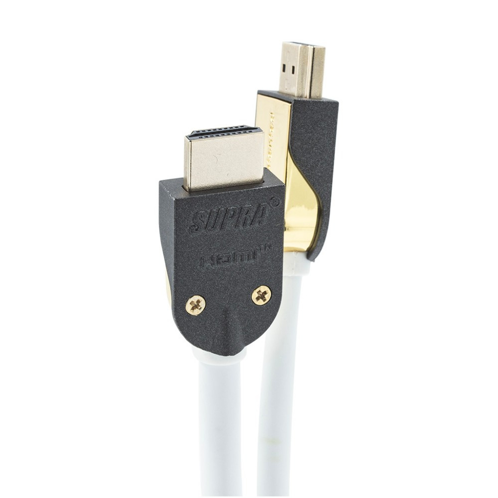 Supra HDMI 2.1 UHD8K HDMI-kabel med understøttelse for 8K HDR, hvid 3 meter