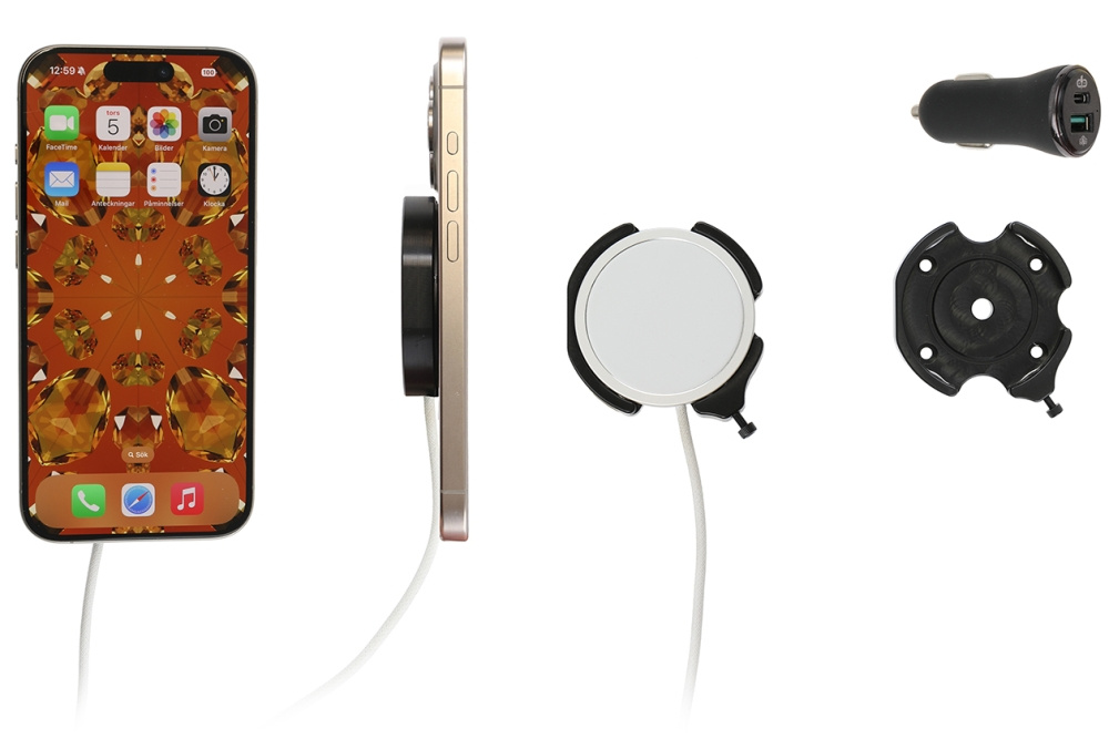 Brodit Holder, Apple iPhone 12/12 Mini/12 Pro/12 Pro Max/13/13 Mini/13 Pro/13 Pro Max/14/14 Plus m.fl.