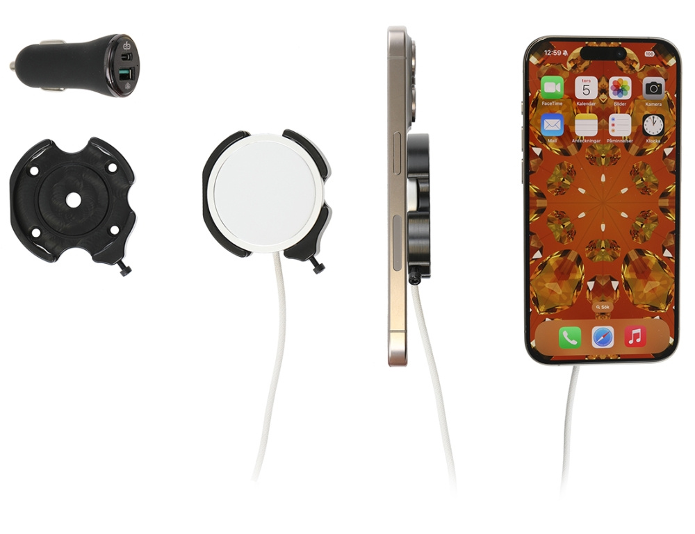 Brodit Holder, Apple iPhone 12/12 Mini/12 Pro/12 Pro Max/13/13 Mini/13 Pro/13 Pro Max/14/14 Plus m.fl.