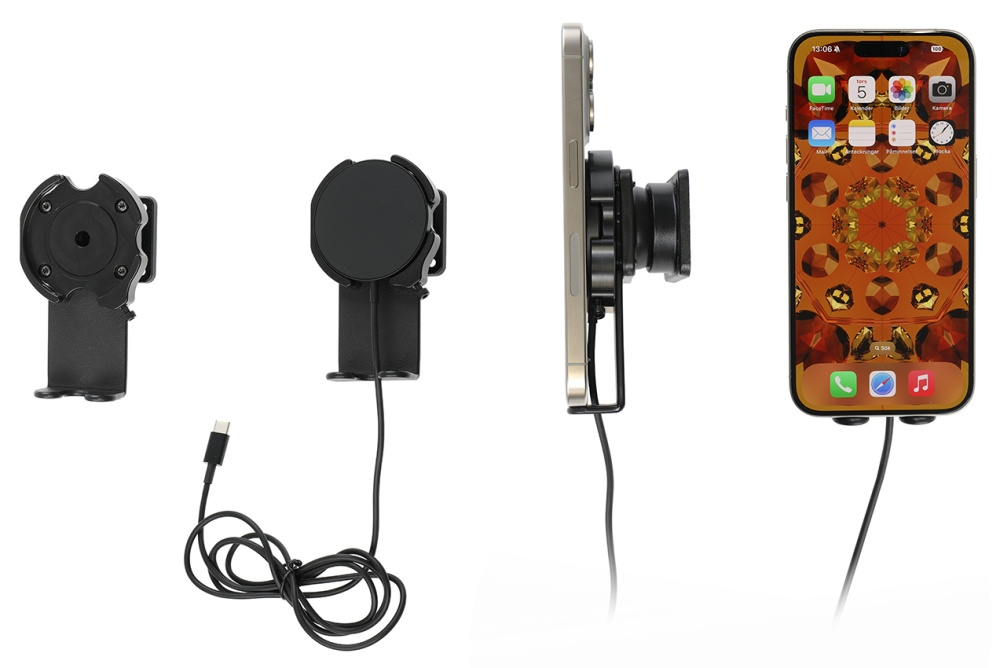 Brodit Holder med kugleled, Apple iPhone 12/12 Mini/12 Pro/12 Pro Max/13/13 Mini/13 Pro/13 Pro Max/14/14 Plus m.fl.