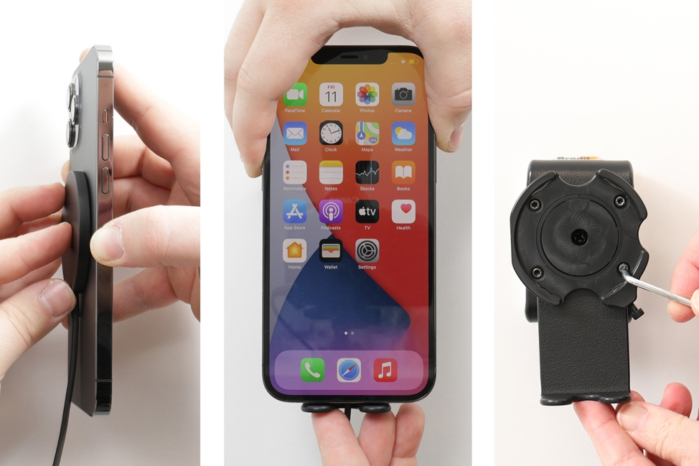 Brodit Holder med kugleled, Apple iPhone 12/12 Mini/12 Pro/12 Pro Max/13/13 Mini/13 Pro/13 Pro Max/14/14 Plus m.fl.