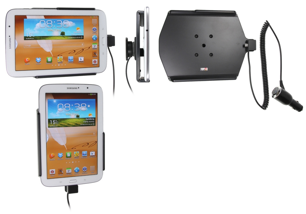 Brodit Aktiv holder med cigarettkontakt, Samsung Galaxy Note 8.0 GT-N5110/GT-N5120