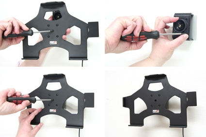 Brodit Aktiv holder med USB-kabel og cigaretadapter, Apple iPad 2 (A1395, A1396, A1397)/3rd Gen (A1416, A1430, A1403)