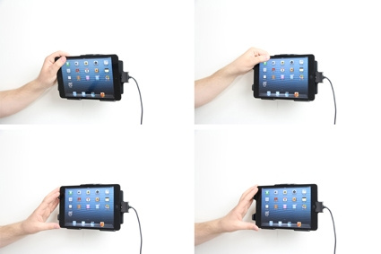 Brodit Aktiv holder med USB-kabel og cigaretadapter, Apple iPad Mini (A1432, A1454, A1455) 