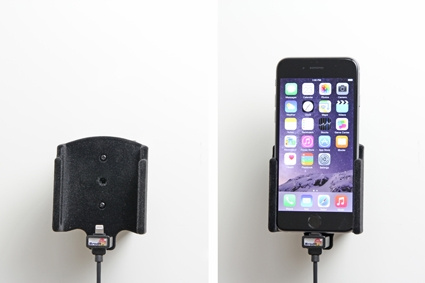 Brodit Aktiv holder med USB-kabel og cigaretadapter, Apple iPhone 6/6S/7