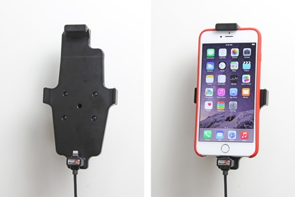 Brodit Aktiv holder med USB-kabel og cigaretadapter, Apple iPhone 11 Pro Max/12 Pro Max/13 Pro Max/14 Plus/14 Pro Max/6 Plus/6S Plus/7 Plus/8 Plus/Xs Max