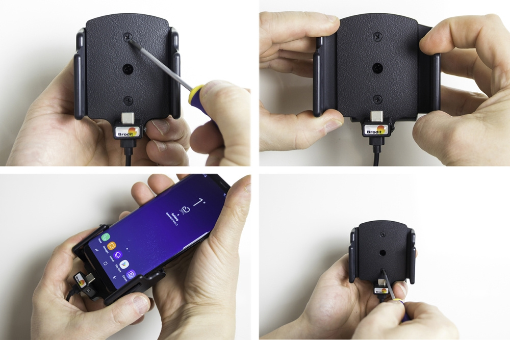 Brodit Aktiv holder med cigarkontakt, Samsung Galaxy S24 SM-S921B/DS/S25