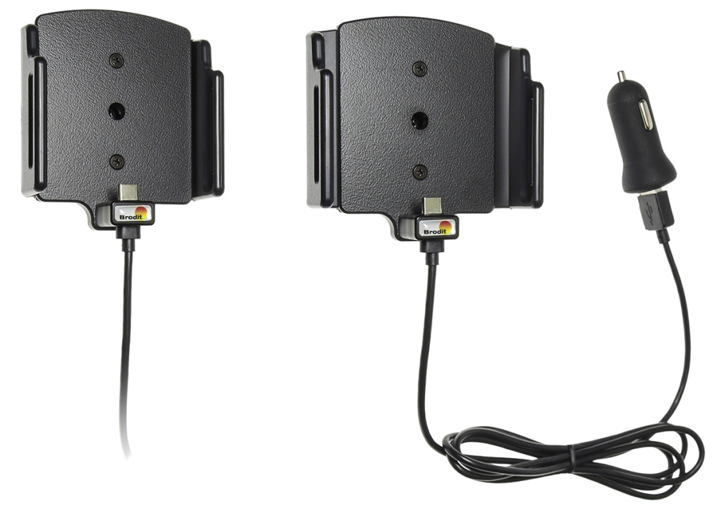 Brodit Aktiv holder med USB-kabel og cigaretadapter, Samsung Galaxy S24 Ultra SM-S928B/DS/S24+ SM-S926B/DS/S25 Ultra/S25+