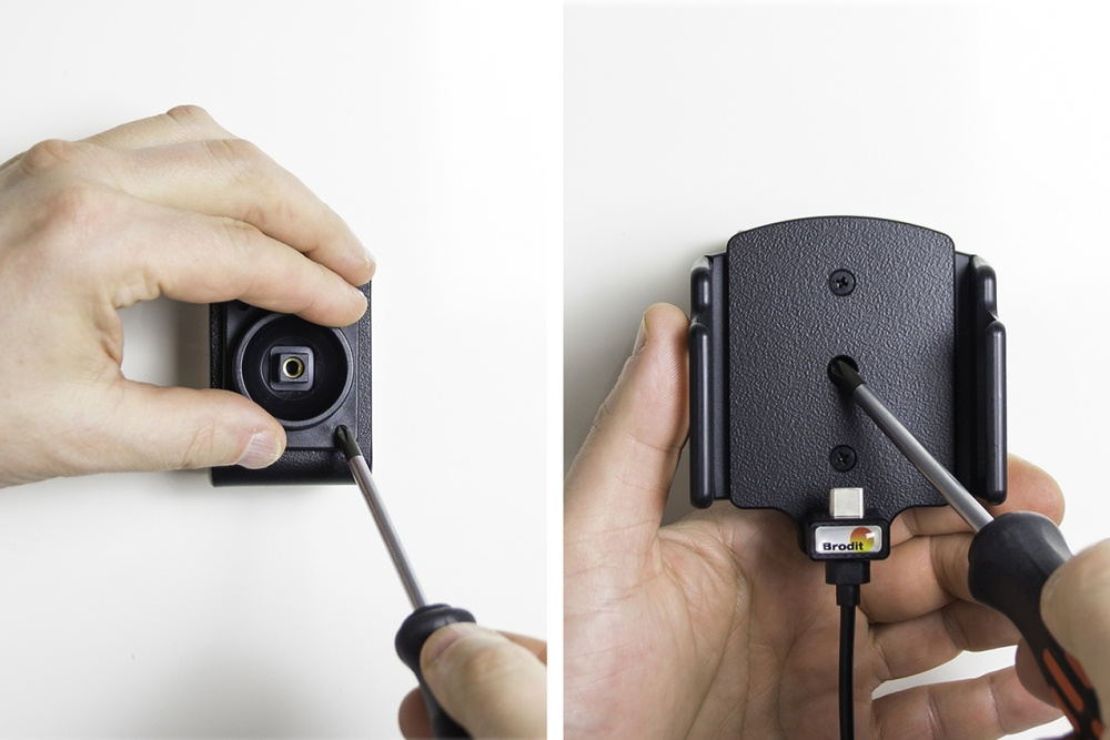 Brodit Aktiv holder med USB-kabel og cigaretadapter, Samsung Galaxy S24 Ultra SM-S928B/DS/S24+ SM-S926B/DS/S25 Ultra/S25+