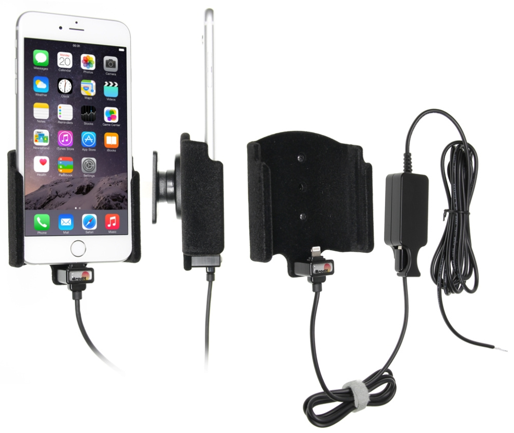 Brodit Aktiv holder til fast installation, Apple iPhone 6S Plus/7 Plus/8 Plus/Xs Max