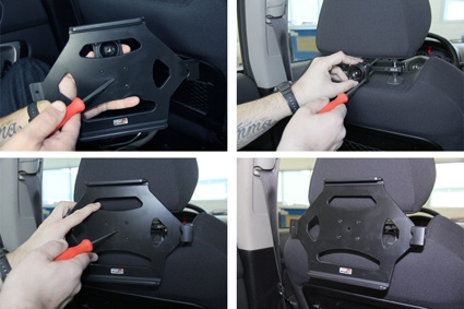 Brodit Holder med fjederlås, Apple iPad 4th Gen (A1458, A1459, A1460)/With Retina (Lightning Connector)