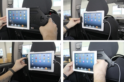 Brodit Holder med fjederlås, Apple iPad 4th Gen (A1458, A1459, A1460)/With Retina (Lightning Connector)