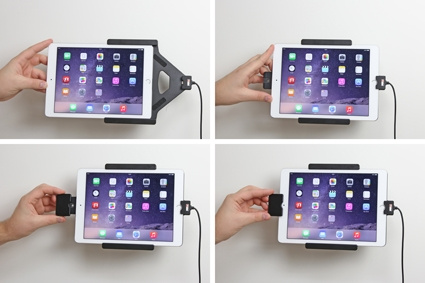 Brodit Holder med fjederlås, Apple iPad Air 2 (A1566, A1567)/Pro 9.7 (A1673, A1674, A1675)