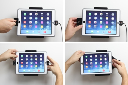 Brodit Holder med nøglelås, Apple iPad 5th Gen (A1822, A1823)/9.7 6th Gen (A1893, A1954)/9.7 New/Air (A1474, A1475, A1476)