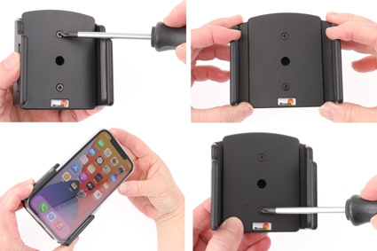 Brodit Passiv holder med kugleled, Apple iPhone 12/12 Pro/13/13 Pro/14 Pro/15/15 Pro/16/16 Pro/16e