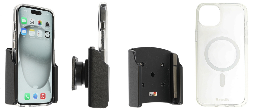 Brodit Mobilskal med Passiv holder, Apple iPhone 15 