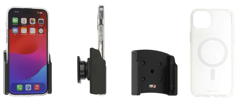 Brodit Mobilskal med Passiv holder, Apple iPhone 15 Plus 