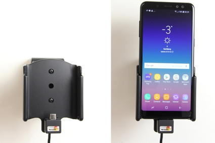 Brodit Aktiv holder med cigaretstik, Samsung Galaxy A8 (2018) 
