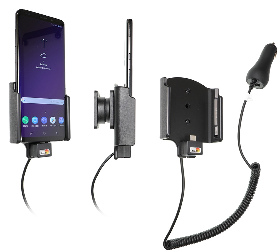 Brodit Aktiv holder med cigarettkontakt, Samsung Galaxy S9+ 