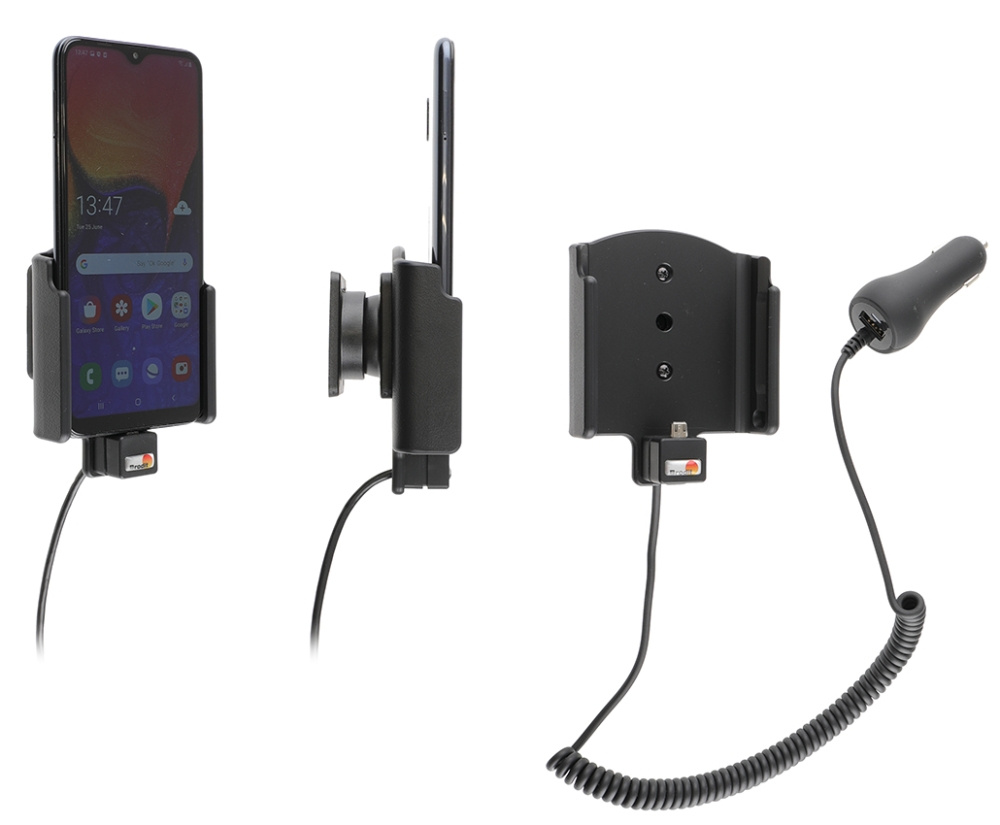 Brodit Aktiv holder med cigaretstik, Samsung Galaxy A10 (SM-A105) 