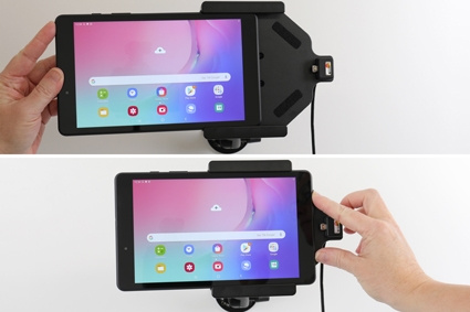 Brodit Aktiv holder med cigarettkontakt, Samsung Galaxy Tab A 8.0 (2019 SM-T290/SM-T295) 