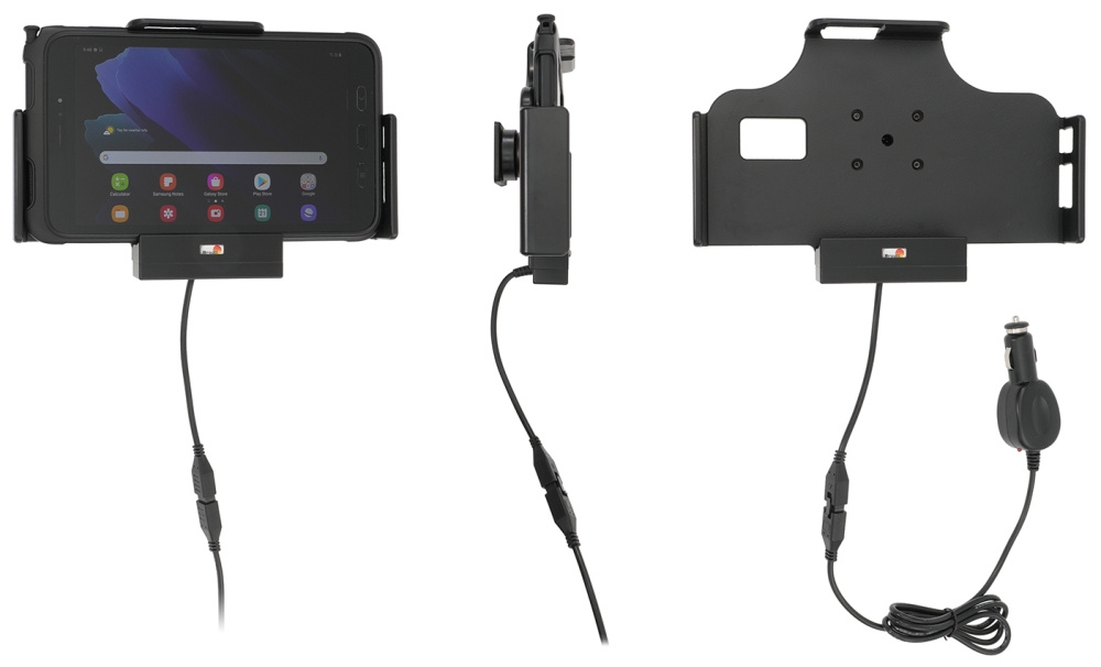Brodit Aktiv holder med cigarettkontakt, Samsung Galaxy Tab Active 2 SM-T390/SM-T395/3 SM-T570/SM-T575/5 SM-X300/SM-X306B