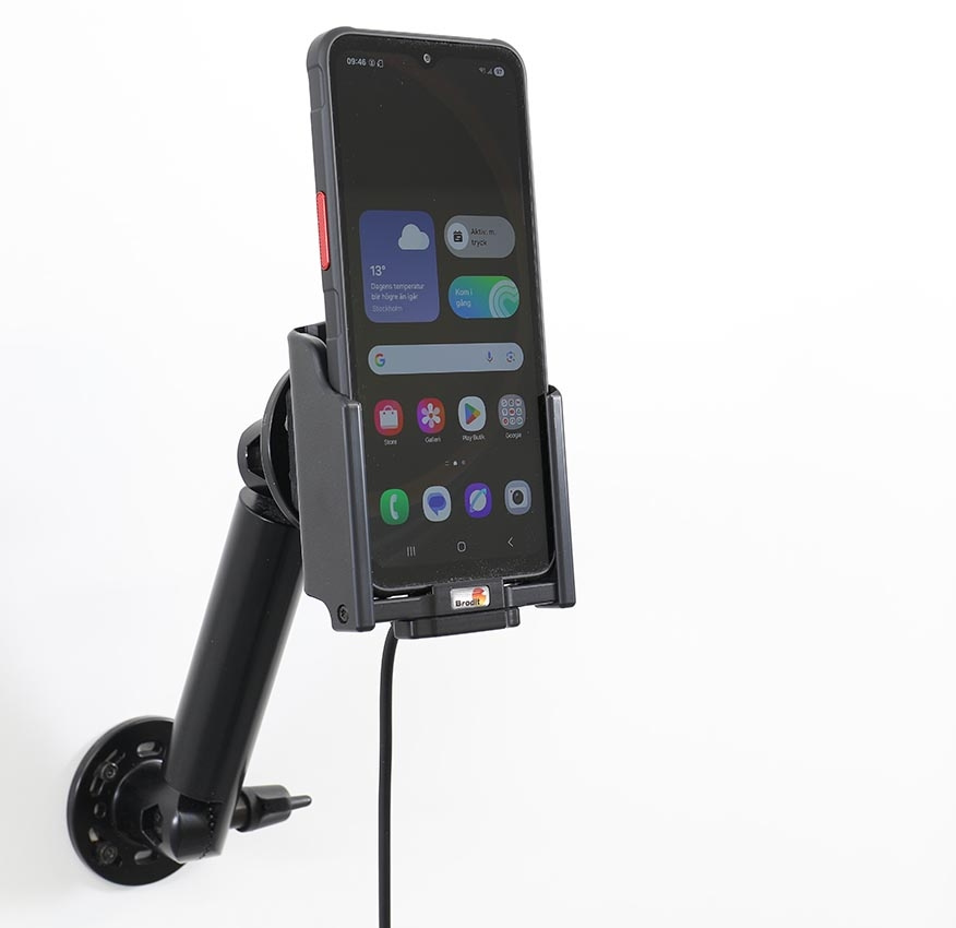 Brodit Aktiv holder med cigaretstik, Samsung Galaxy XCover 7 Pro SM-G766