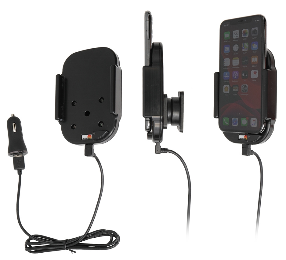 Brodit Qi trådløs aktiv mobilholder med billader, Apple iPhone 11 Pro