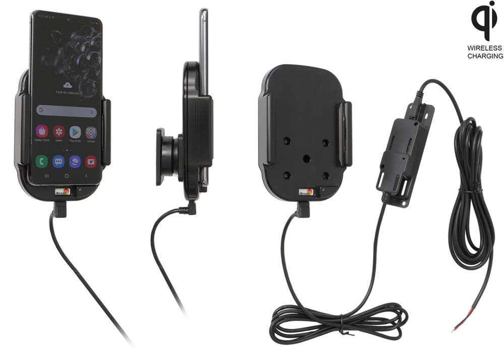 Brodit Qi trådløs aktiv holder til fast montering, Samsung Galaxy S20 4G, 5G (SM-G981B/SM-G981F) 