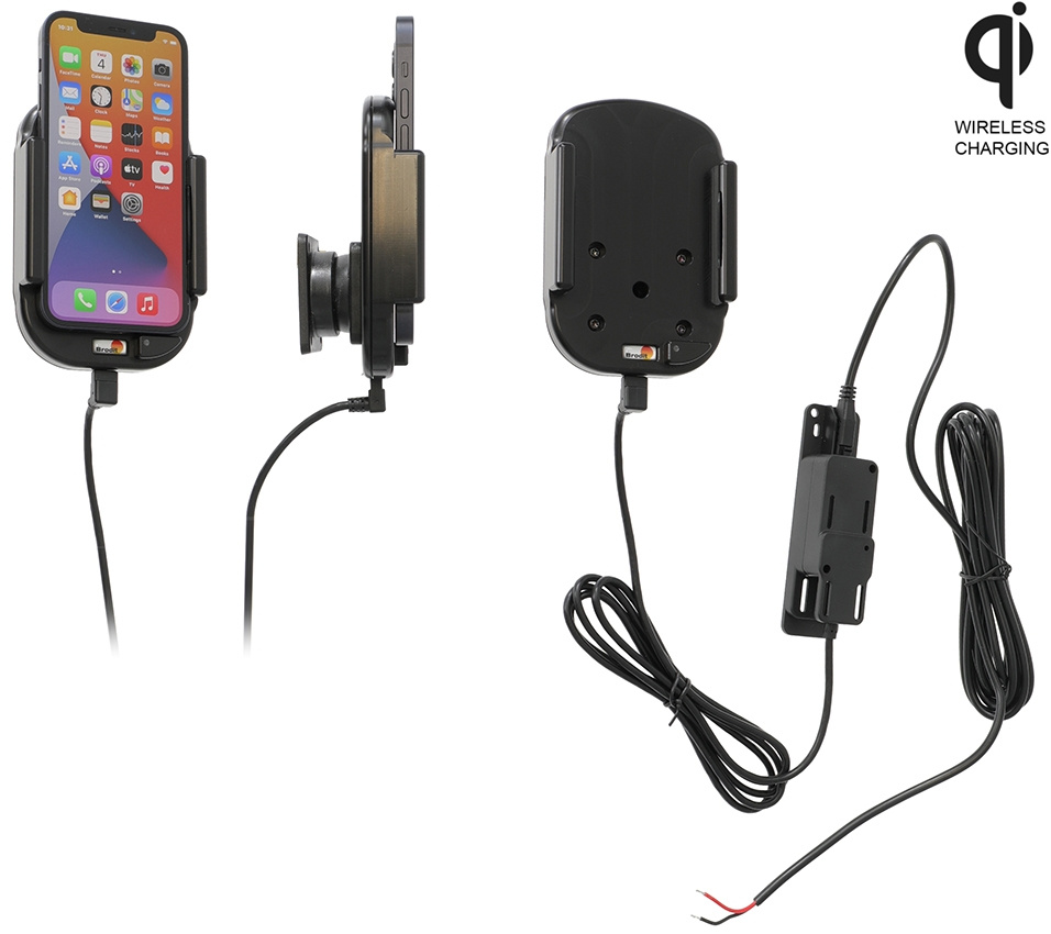 Brodit Qi trådløs aktiv holder til fast montering, Apple iPhone 12 Mini 