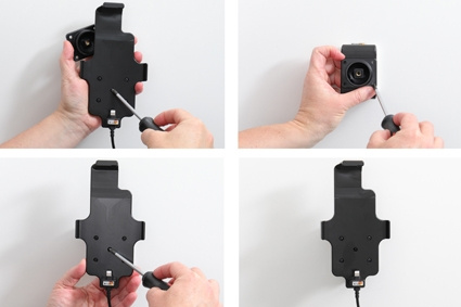 Brodit Aktiv holder med USB-kabel og cigaretadapter, Apple iPhone 11/12/12 Pro/13/13 Pro/XR