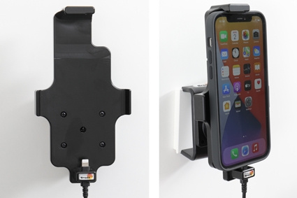 Brodit Aktiv holder med USB-kabel og cigaretadapter, Apple iPhone 11/12/12 Pro/13/13 Pro/XR